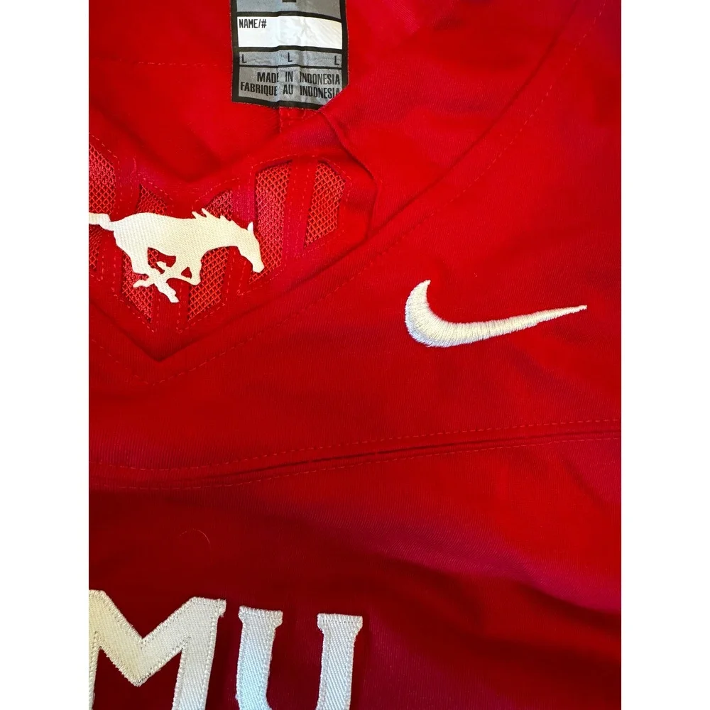 SMU Mustangs McMorris 7 Football Jersey Mens Large Red ACC NCAA